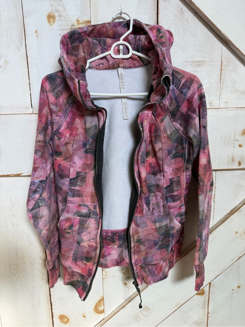 lululemon athletica Pink Geometric Zip-Up Hooded Jacket
